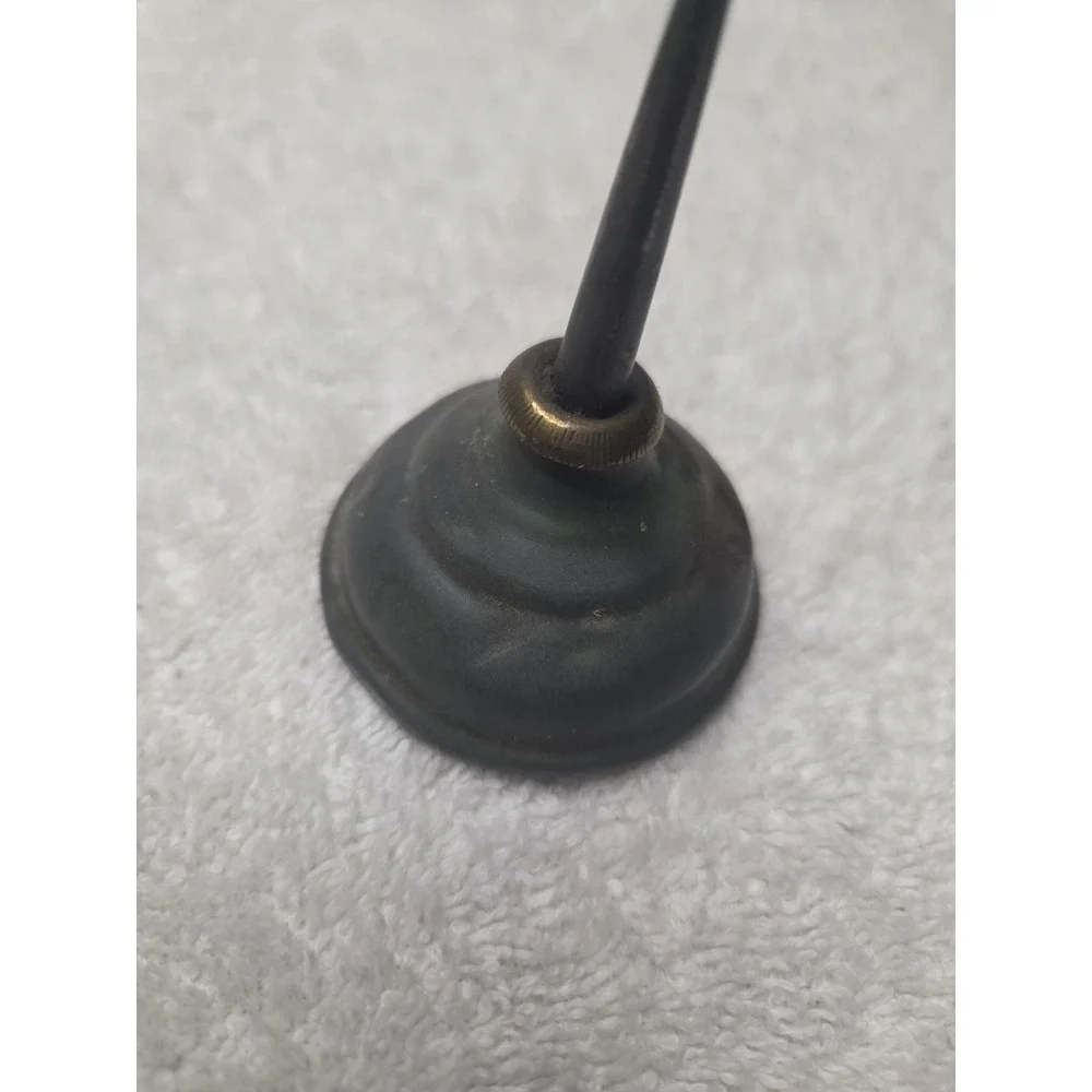 Vintage Miniature Thumb Pump Oil Can Metal Bench Oiler Antique Industrial Patina